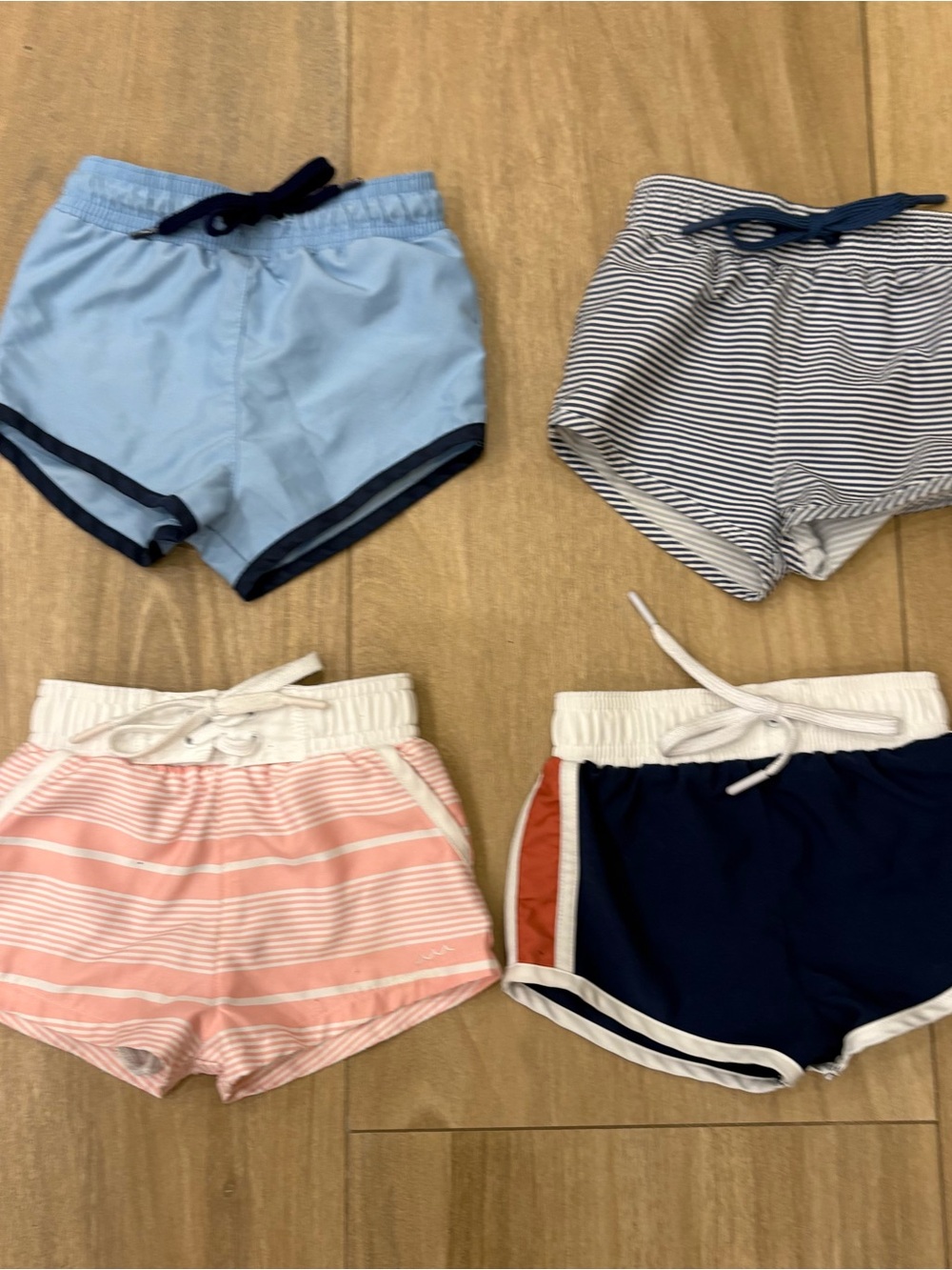 Boys Minnow Bundle of Pink, Navy, Blue and Striped Swim Boardies